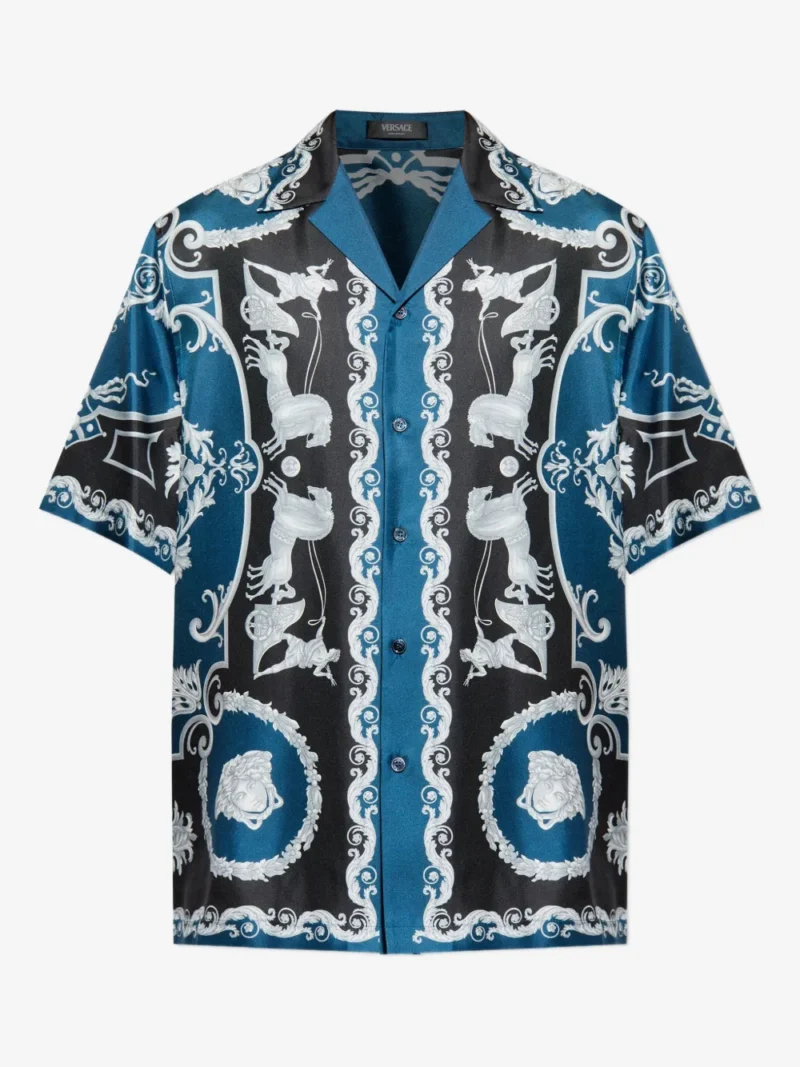 Versace printed silk twill regular shirt (2) Versace silk twill regular shirt