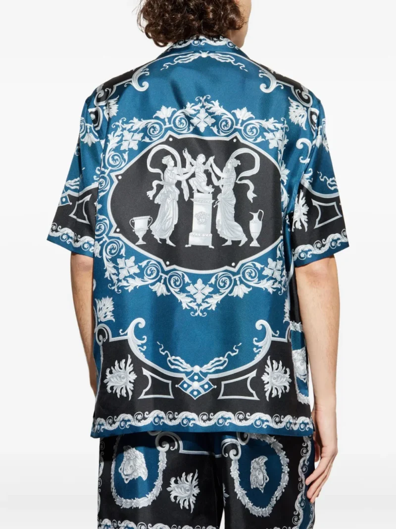 Versace printed silk twill regular shirt (5) Versace silk twill regular shirt