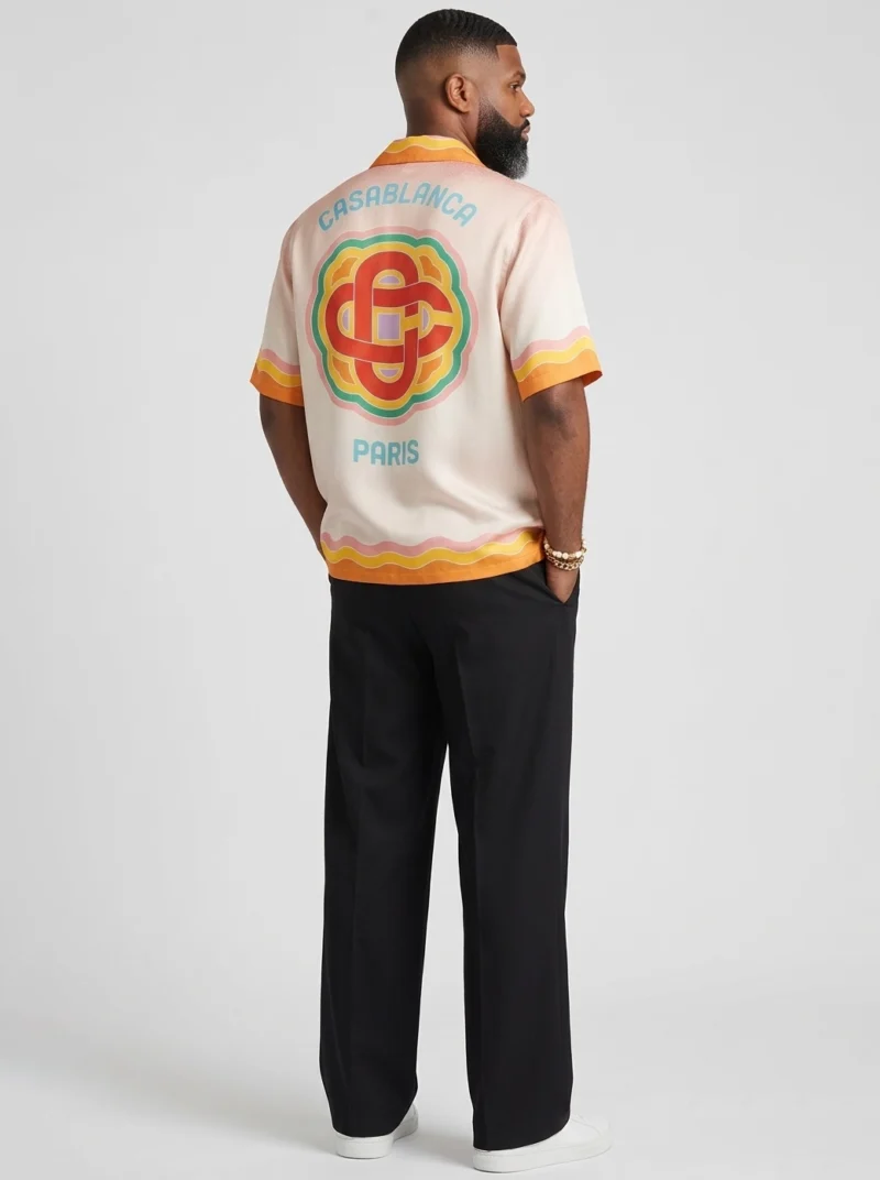 CASABLANCA Rainbow Monogram silk