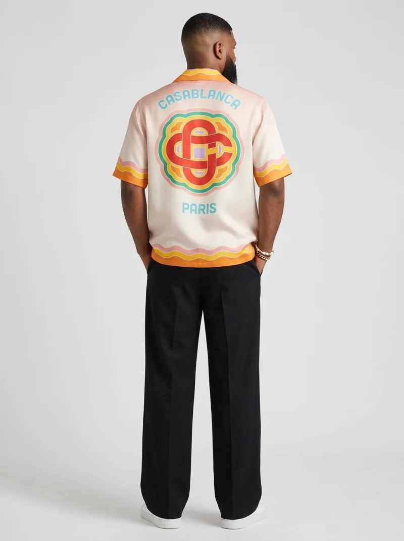 CASABLANCA Rainbow Monogram silk